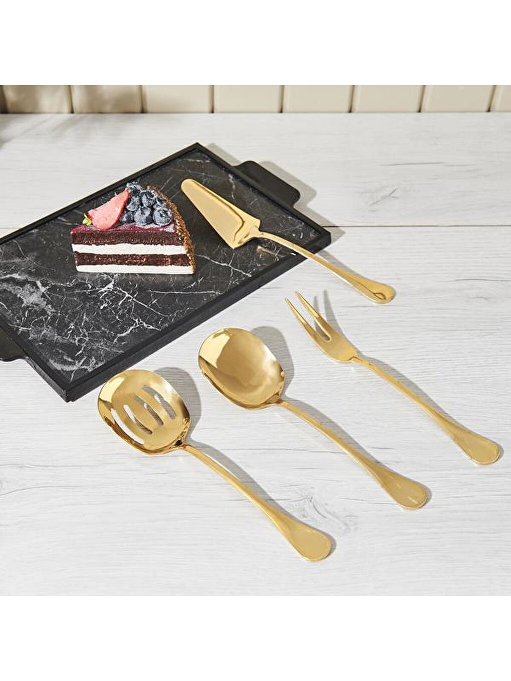 Sarı Kitchen 4'lü Servis Seti - Altın