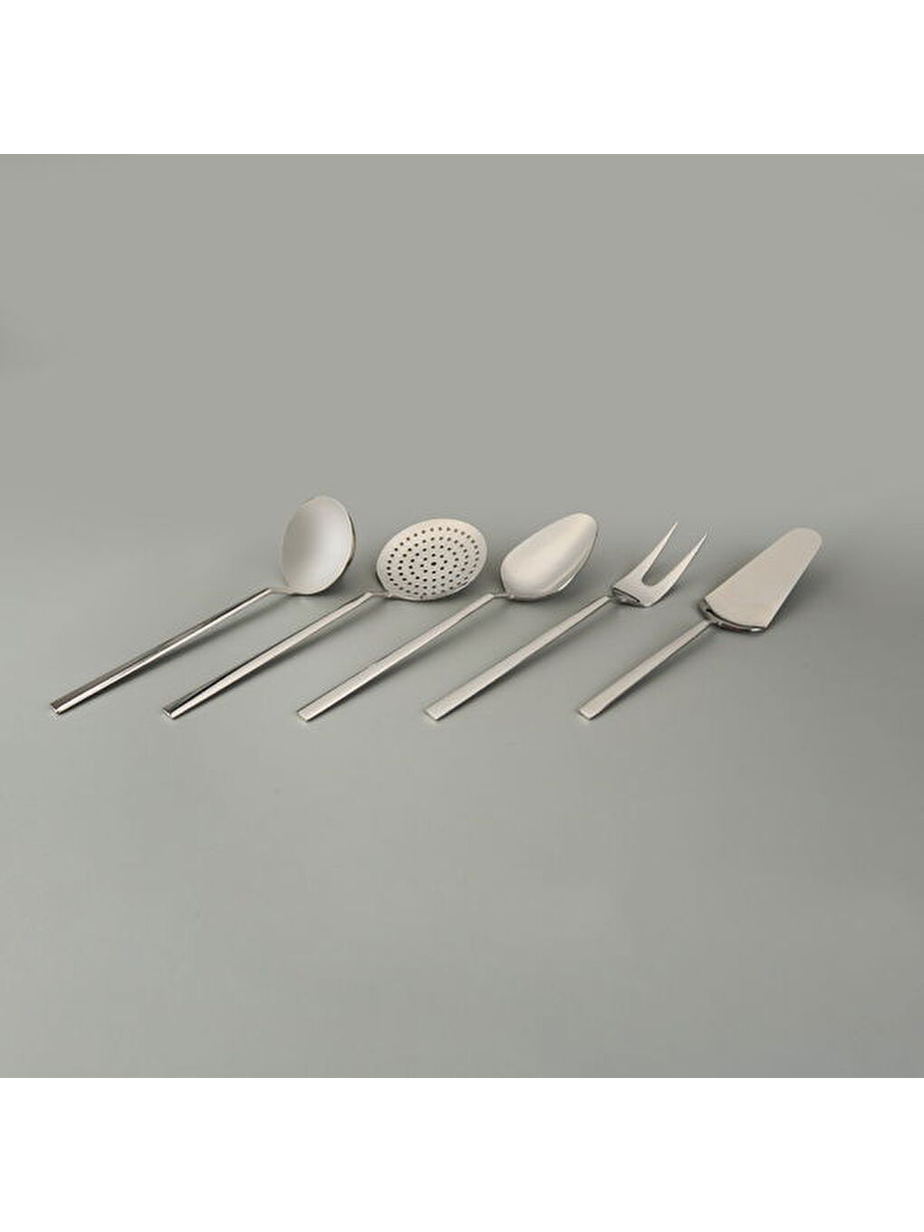 Gri Milano 5 Parça Çelik Servis Seti - Inox