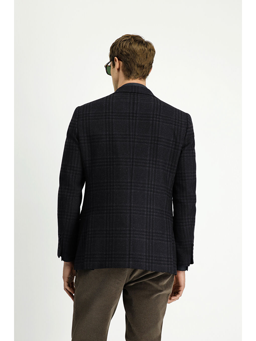 Kahverengi 6 Drop Regular Fit Standart Kesim Yünlü Ekose Ceket-3