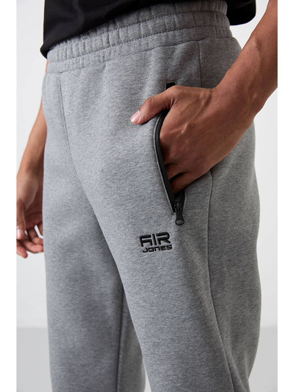 Carlo Gri Melanj Fermuar Cepli Şardonlu Erkek Eşofman Alt - 84942-8