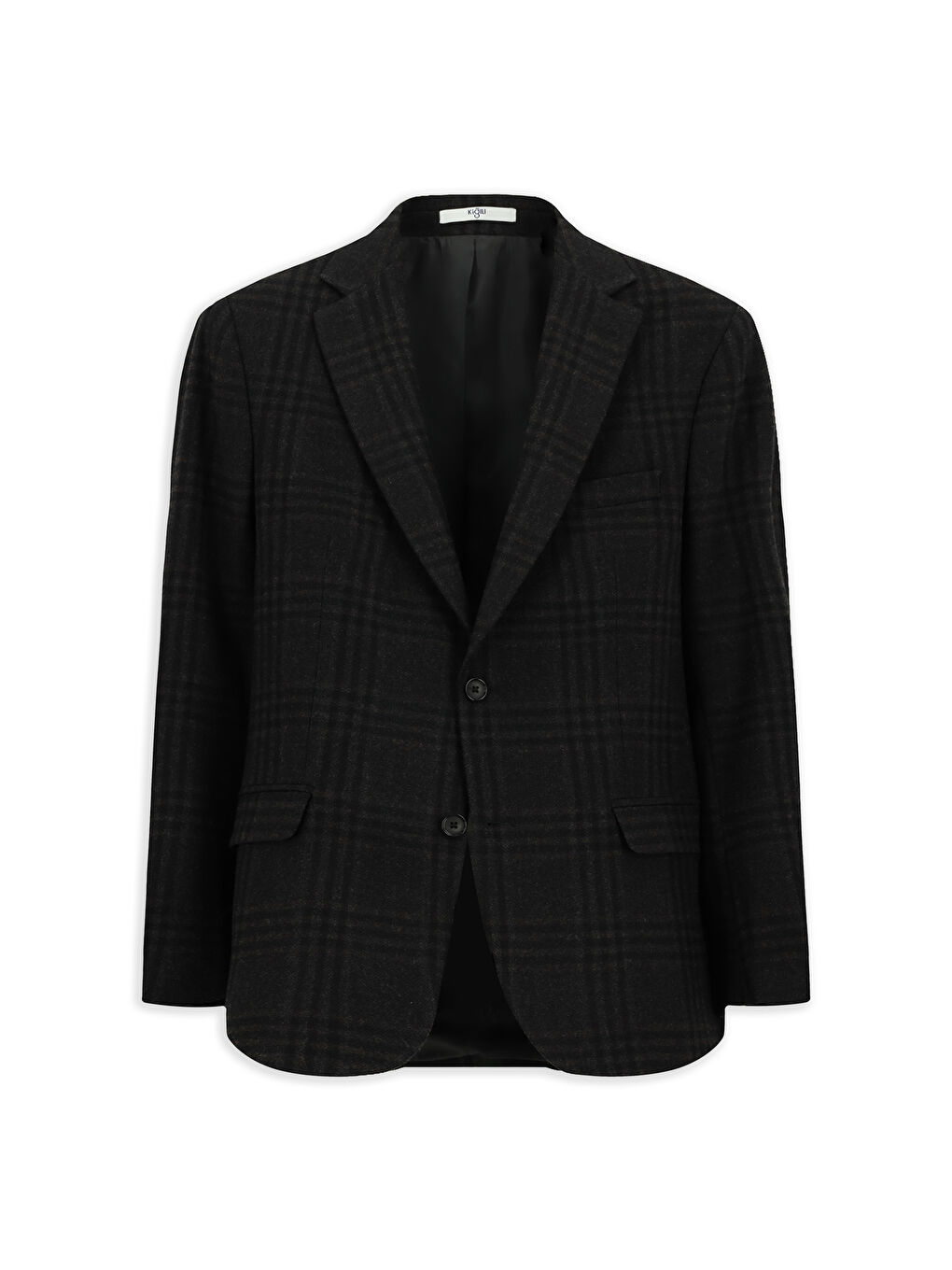 Kahverengi 6 Drop Regular Fit Standart Kesim Yünlü Ekose Ceket-5