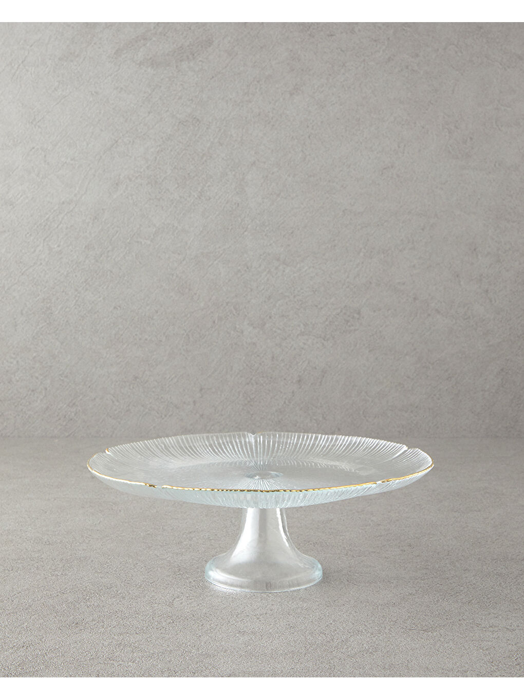 Sarı Siana Cam Kek Standı 28 cm Gold