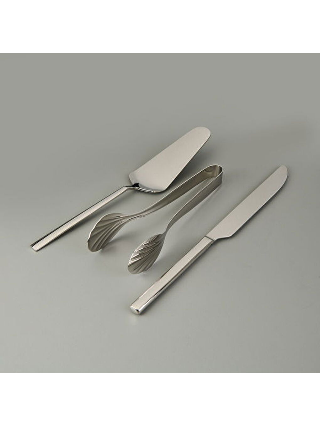 Gri Milano 3 Parça Servis Maşa Seti - Inox