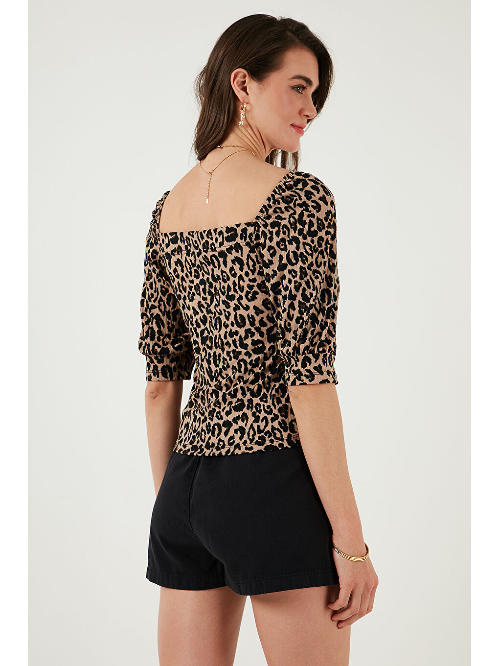 Siyah Truvakar Kol Geniş Yaka Bluz 5869001-6