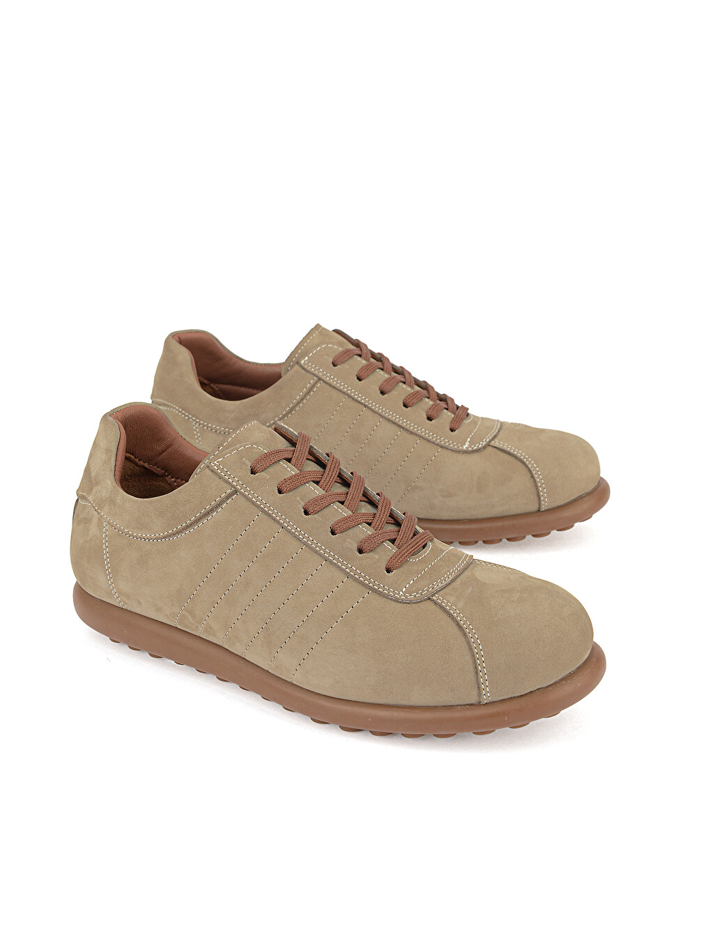 Bej Erkek Hakiki Deri Sneaker 1611066Z29352 Kum-1