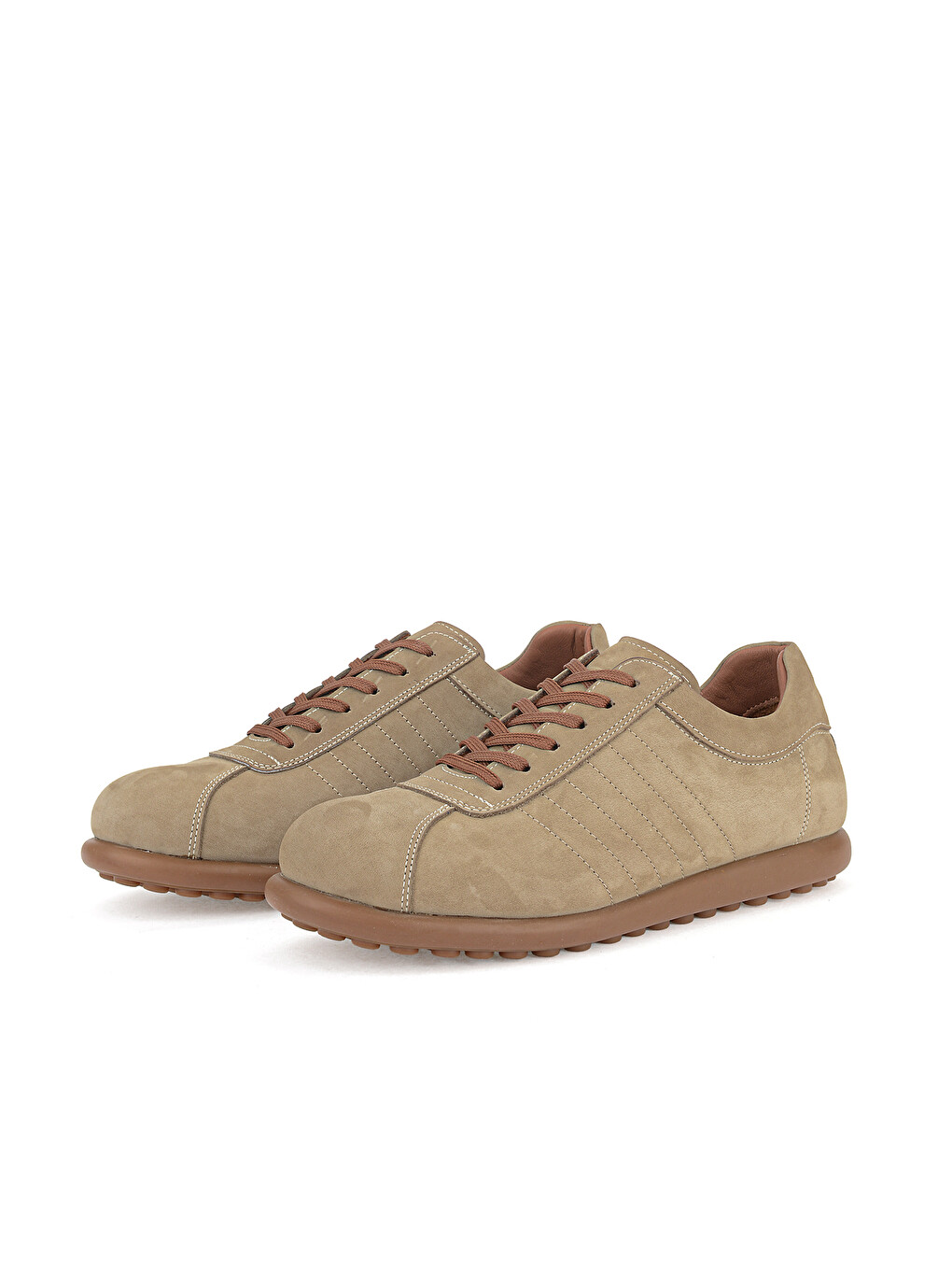 Bej Erkek Hakiki Deri Sneaker 1611066Z29352 Kum-4