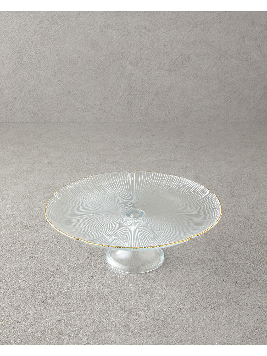 Sarı Siana Cam Kek Standı 28 cm Gold-1