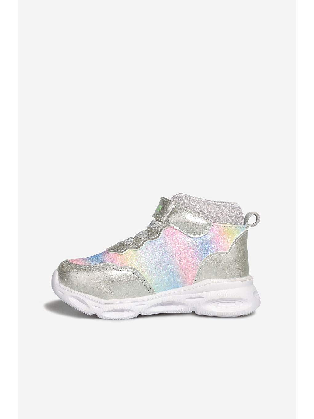 Gri Poni Işıklı Kız Okul Öncesi Gümüş Bot-1