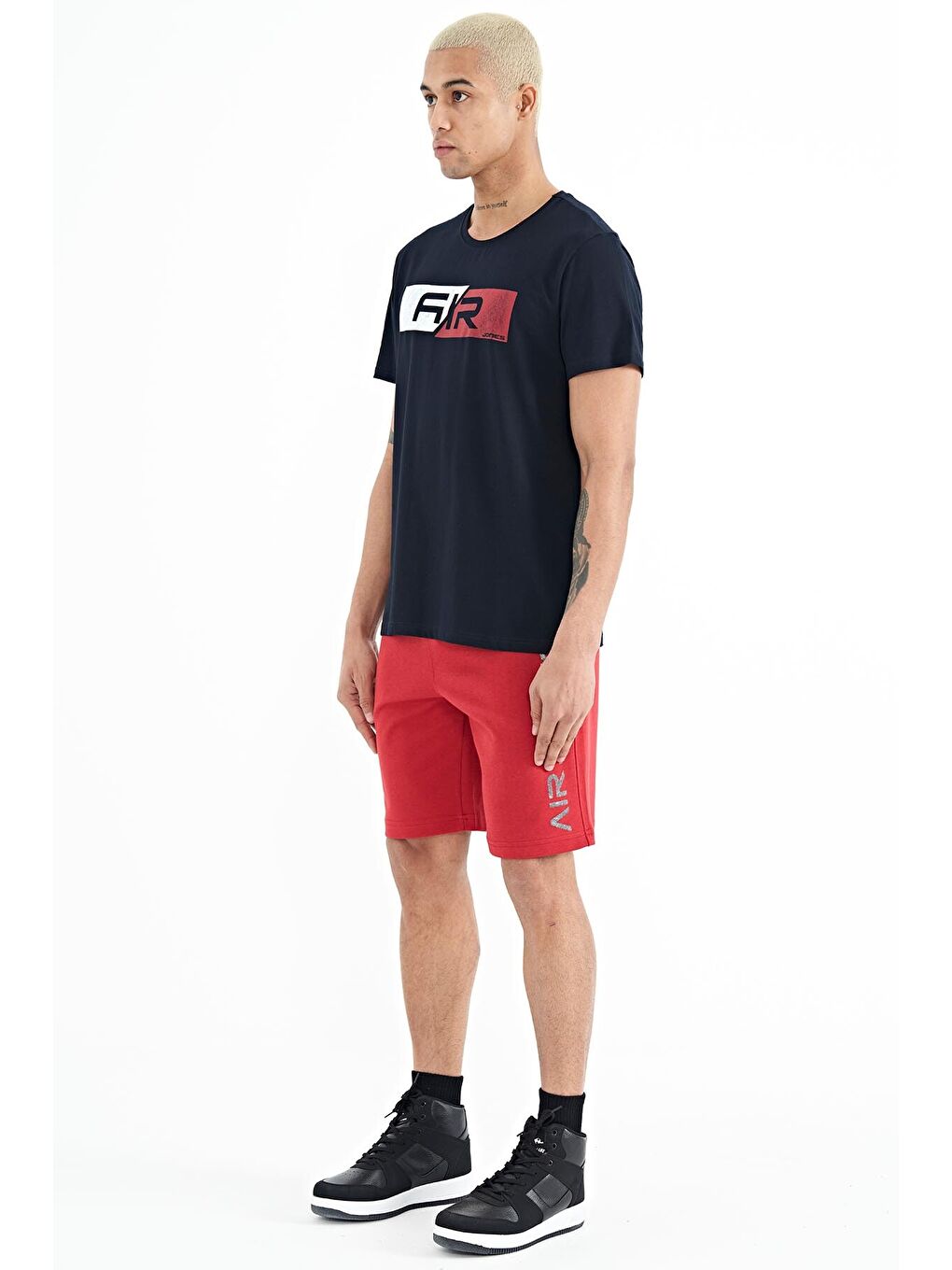 Alva Kırmızı Baskılı Erkek Şort - 81245-6