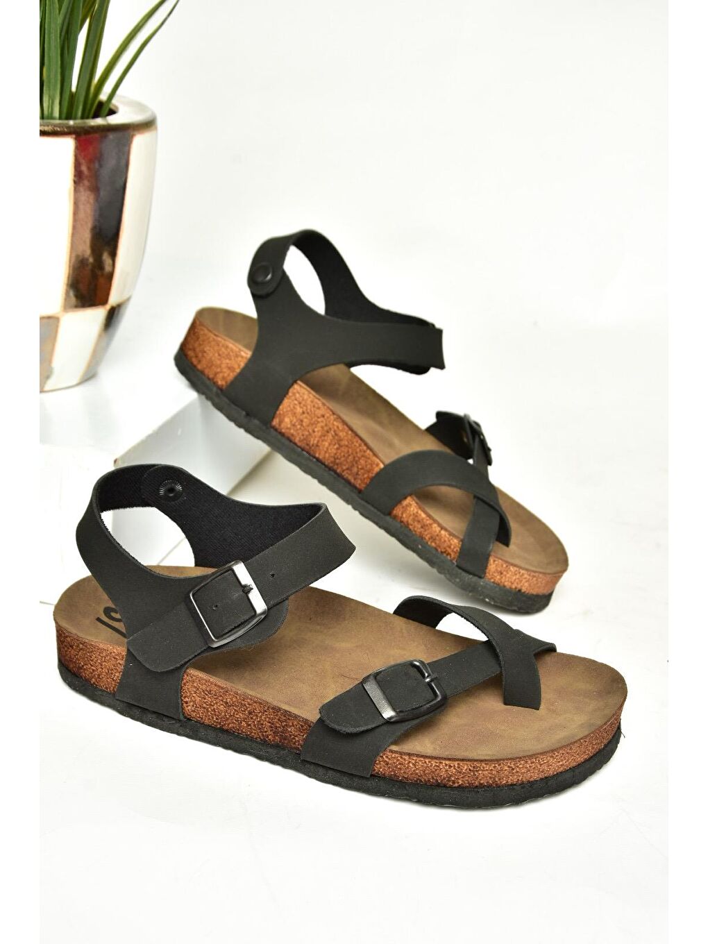 H777786002 Siyah Kadın Sandalet-5