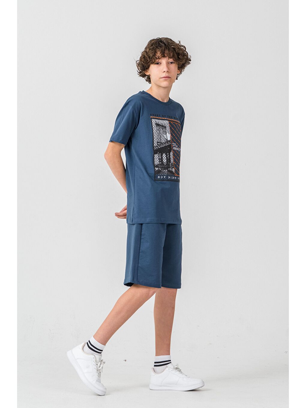 Yeşil Heart Of The World Baskılı Cep Altı New York Amazing City Baskılı Erkek Çocuk Şort - Tişört Takımı-3