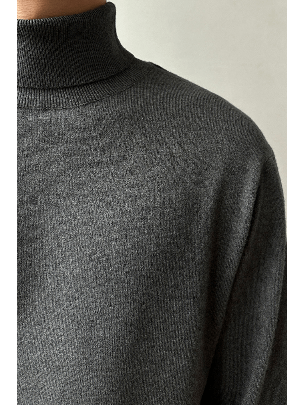 Gri Erkek Tam Balıkçı Slim Fit Triko Kazak-6