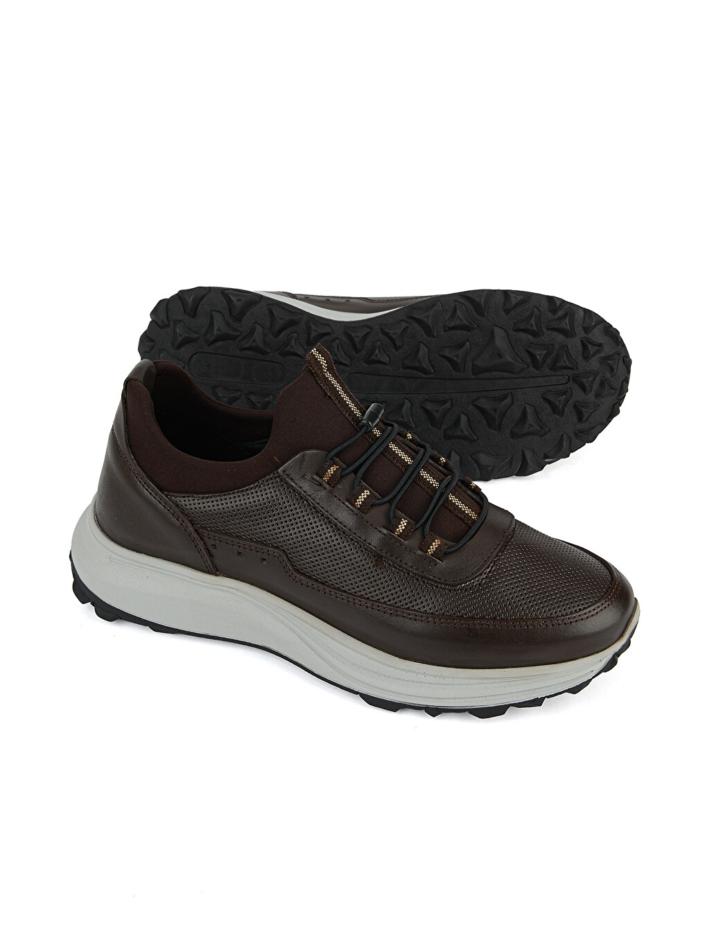 Kahverengi Erkek Hakiki Deri Sneaker 161423Z522 Kahve-3