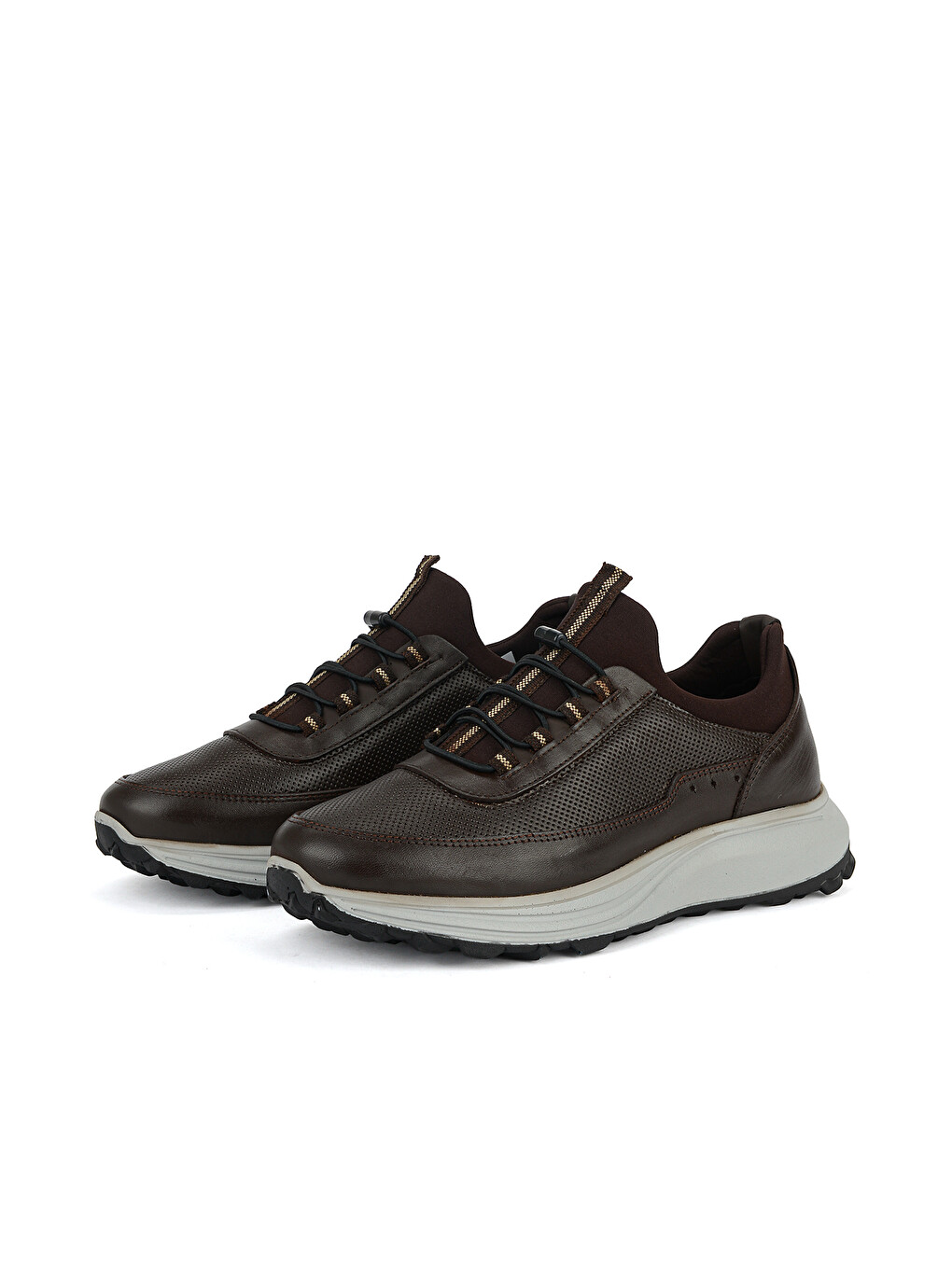 Kahverengi Erkek Hakiki Deri Sneaker 161423Z522 Kahve-4