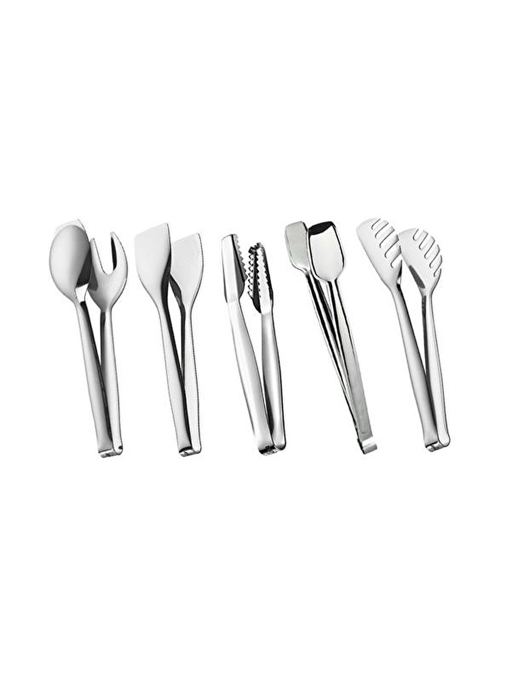 5 Parça Çelik Maşa Seti - Gri