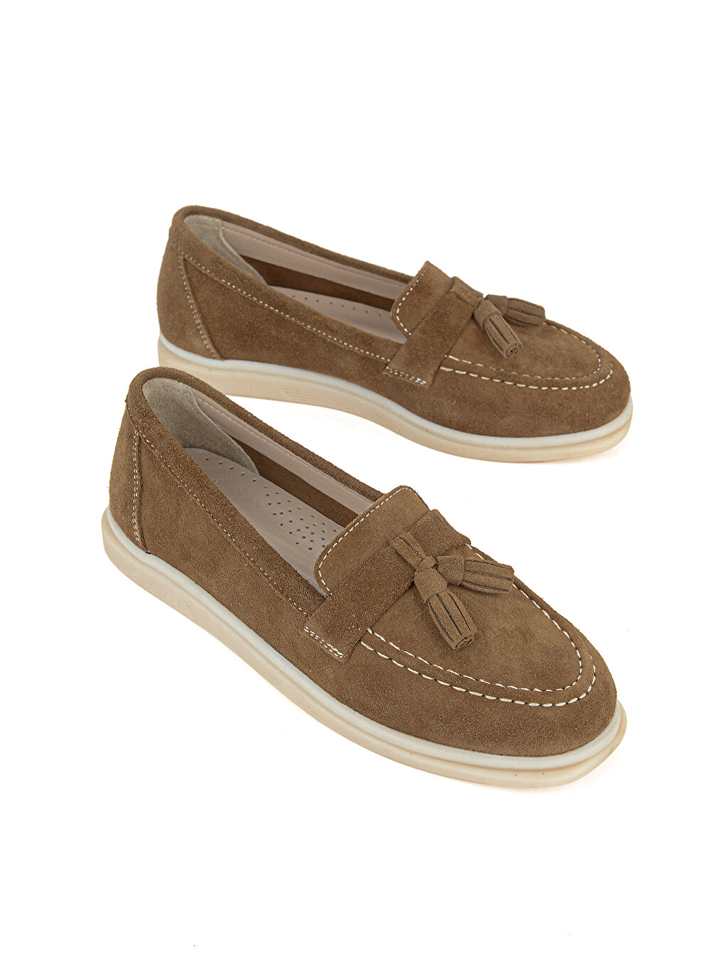 Kahverengi Kadın Hakiki Deri Loafer Ayakkabı 161359Z402 Caramel-1