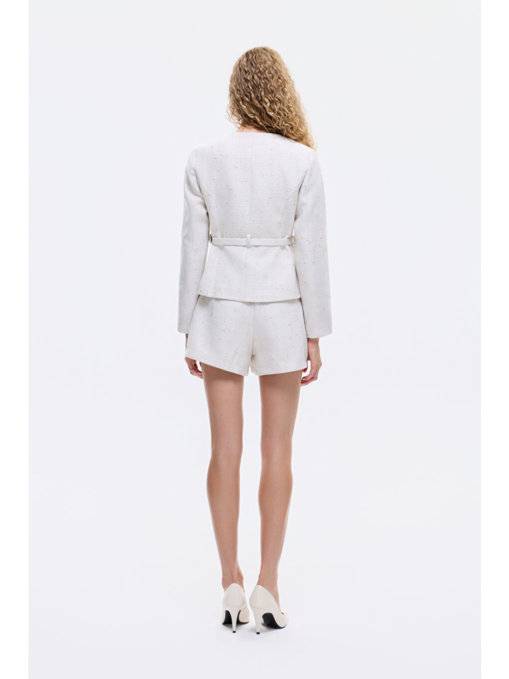 Kemer Detaylı Düğmeli Tüvit Ceket Bej-4