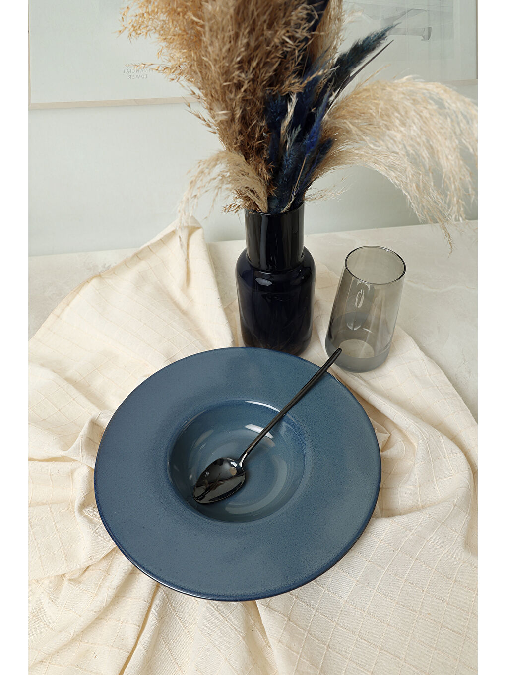 Lacivert Lapis Gurme Makarna Tabağı 28 Cm-3