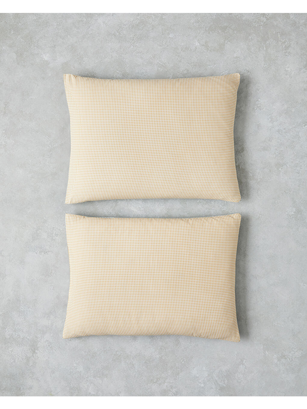 Petit Check Pamuklu 2'li Yastık Kılıfı 50x70 cm Sarı-Yeşil