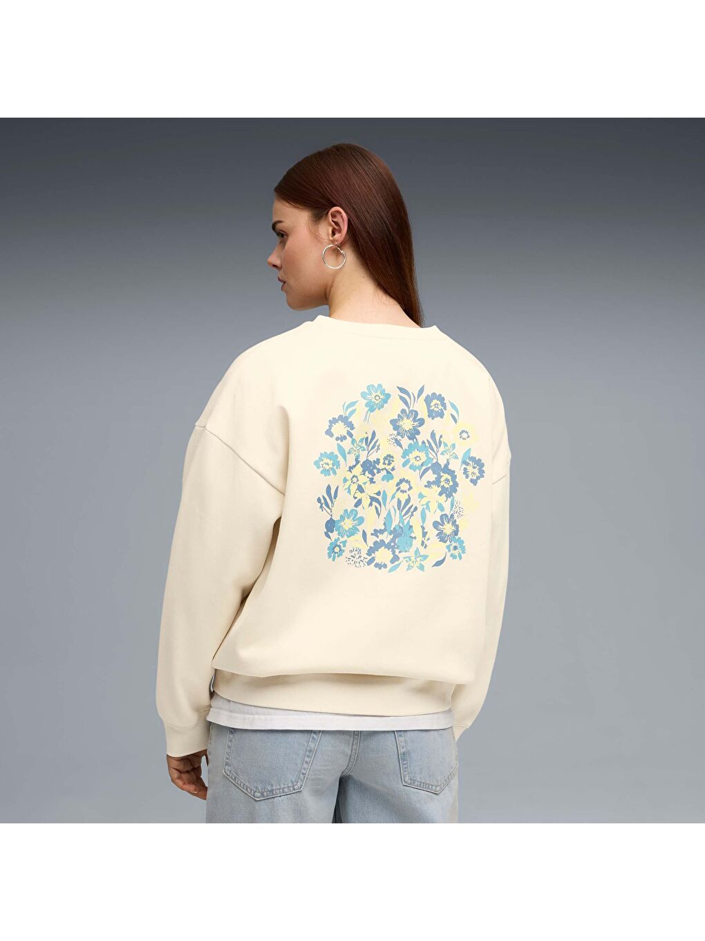 Beyaz ESSENTIALS Nature 2.0 Kadın Geniş Kesim SWEATSHIRT-2