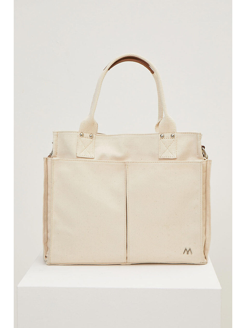 Manuka Bej-Beyaz KANVAS EVERYDAY BAG OFF WHITE - 4