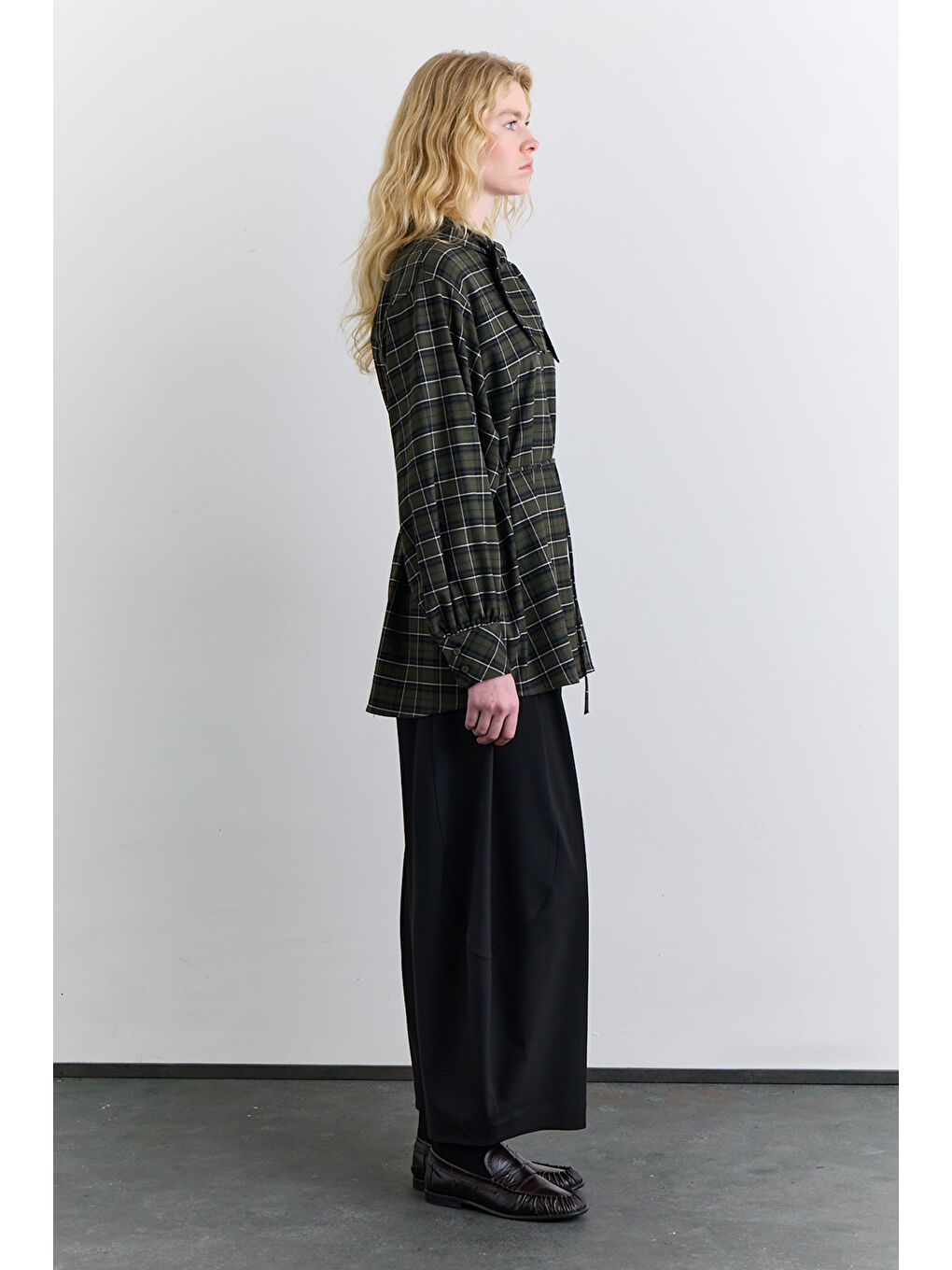 Ekose Bağlamalı Gömlek Yeşil-3