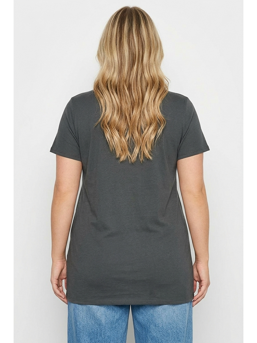 Antrasit Leopar Desenli T-shirt-4