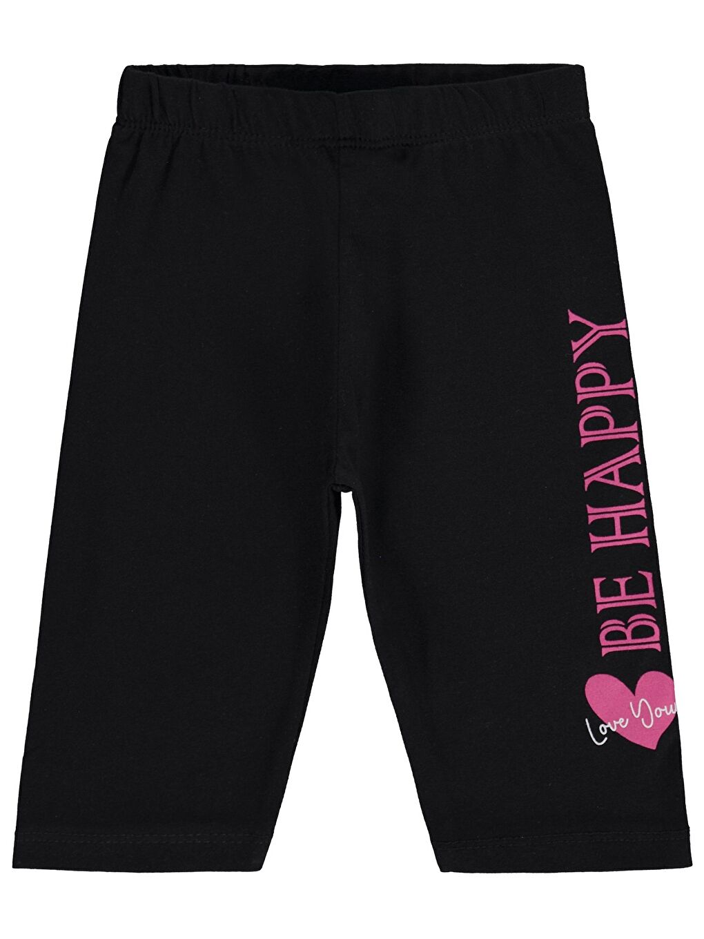Girls Be Happy Baskılı 2-5 Yaş Tayt - Siyah