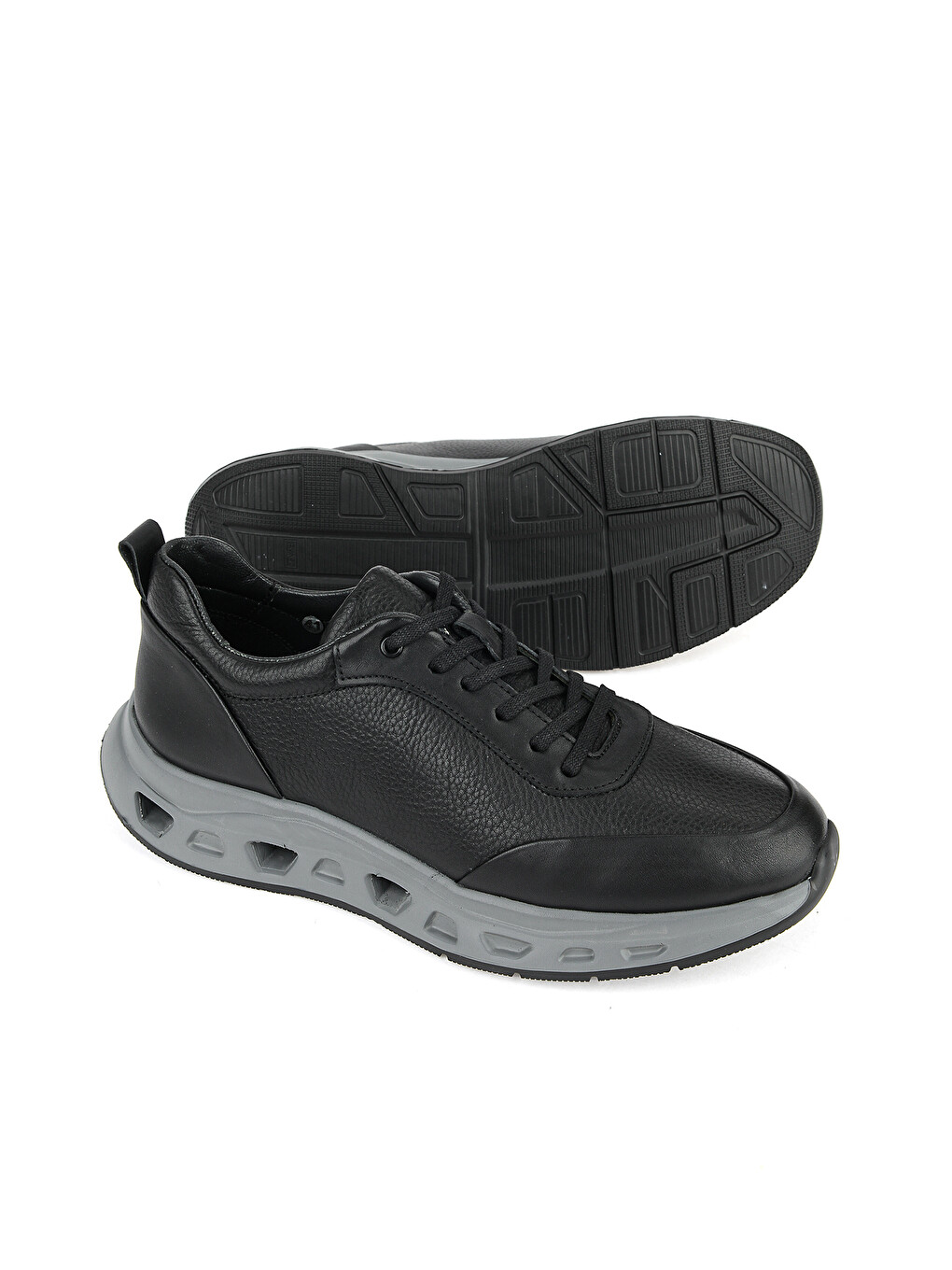 Erkek Hakiki Deri Sneaker 1611053Z1801 Siyah-3
