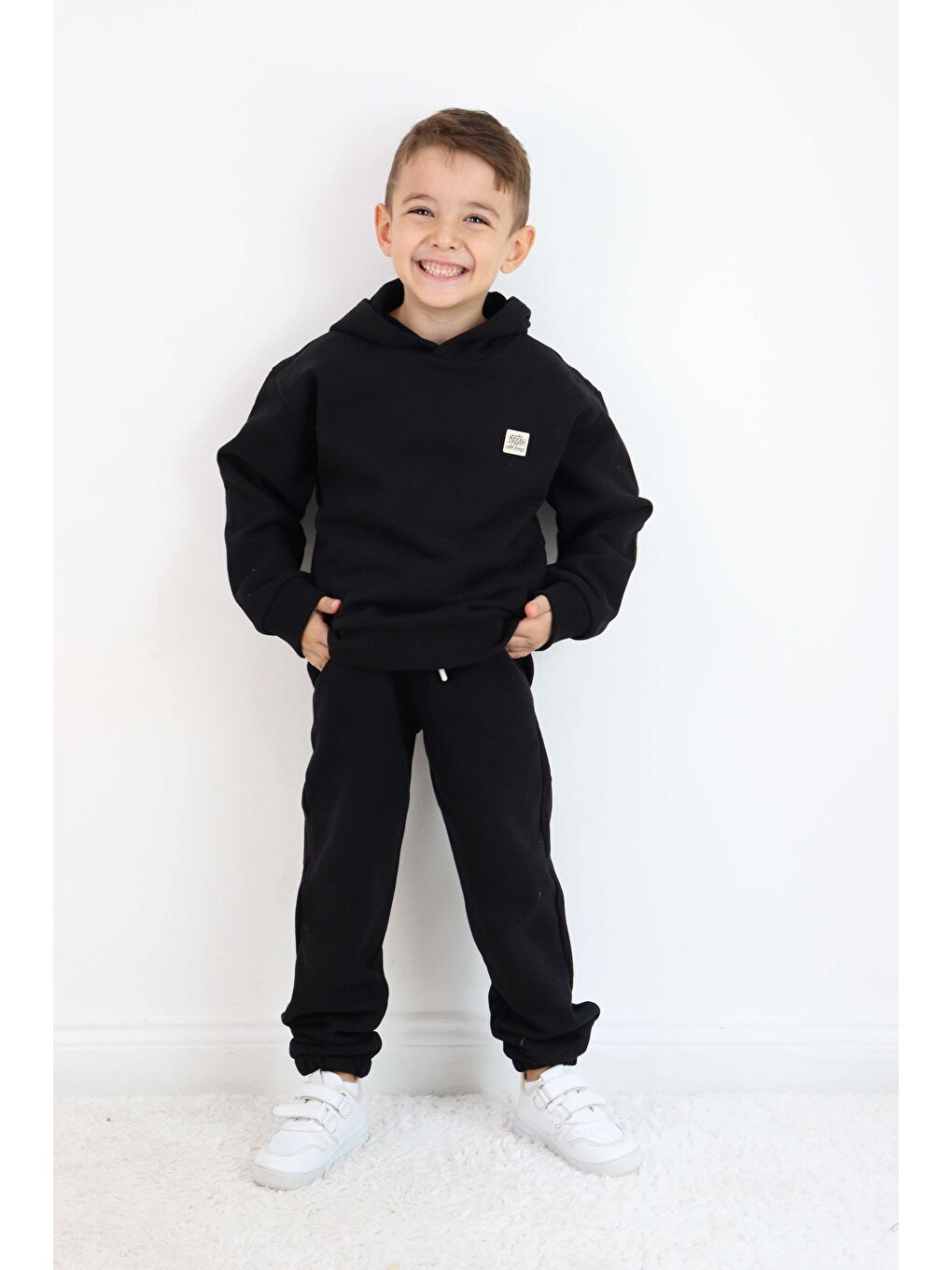 Siyah Unisex Kapüşonlu Eşofman Takımı-2