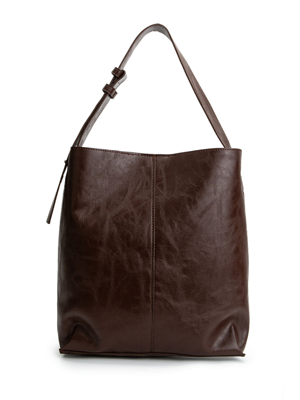 Perla Özel Tasarım Ek Cüzdan Detaylı Kadın Kol Çanta Kahverengi-2