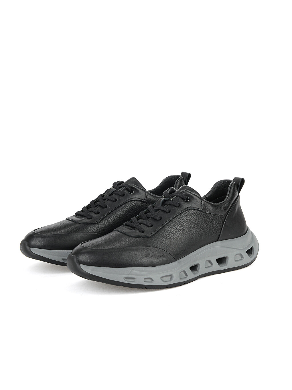 Erkek Hakiki Deri Sneaker 1611053Z1801 Siyah-4