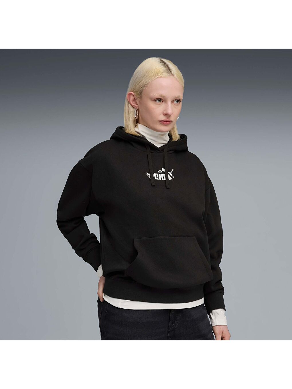 Siyah ESSENTIALS Nature 2.0 Comfort Kadın Kapüşonlu SWEATSHIRT-4