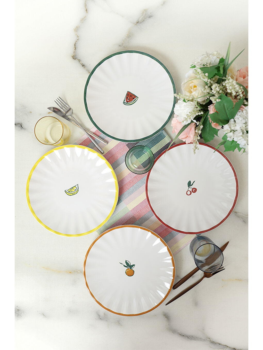 Karışık Fruit Feast Sirius Servis Tabağı 27 Cm 4 Adet