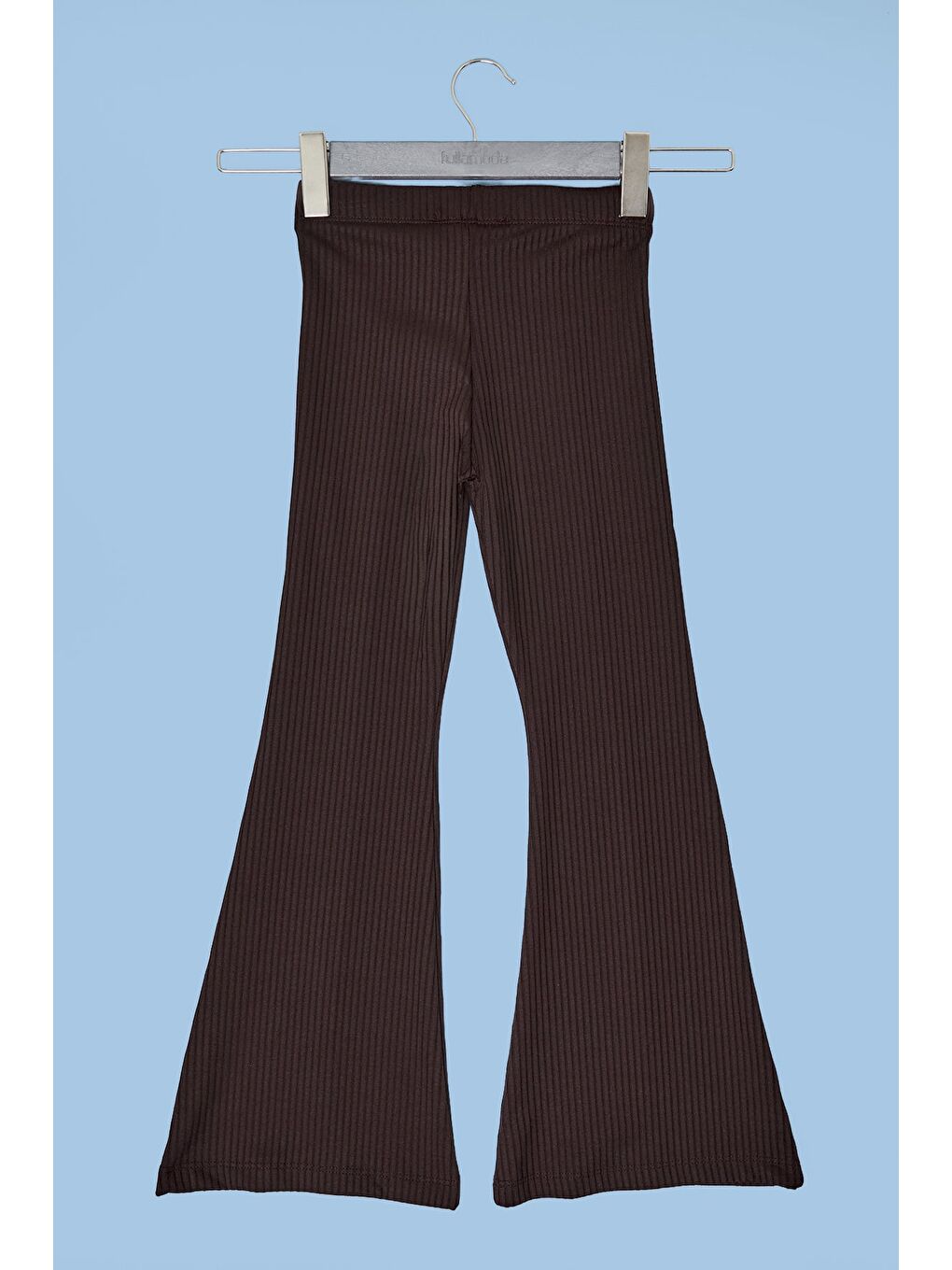 Kahverengi Fitilli Çimalı Flare Kız Çocuk Pantolon-1