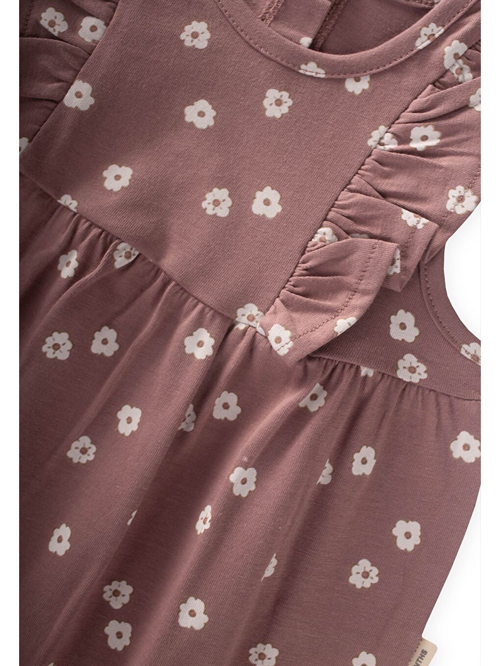 Turuncu Fırfırlı Şort Tulum 0-3 Yaş Bakır-2