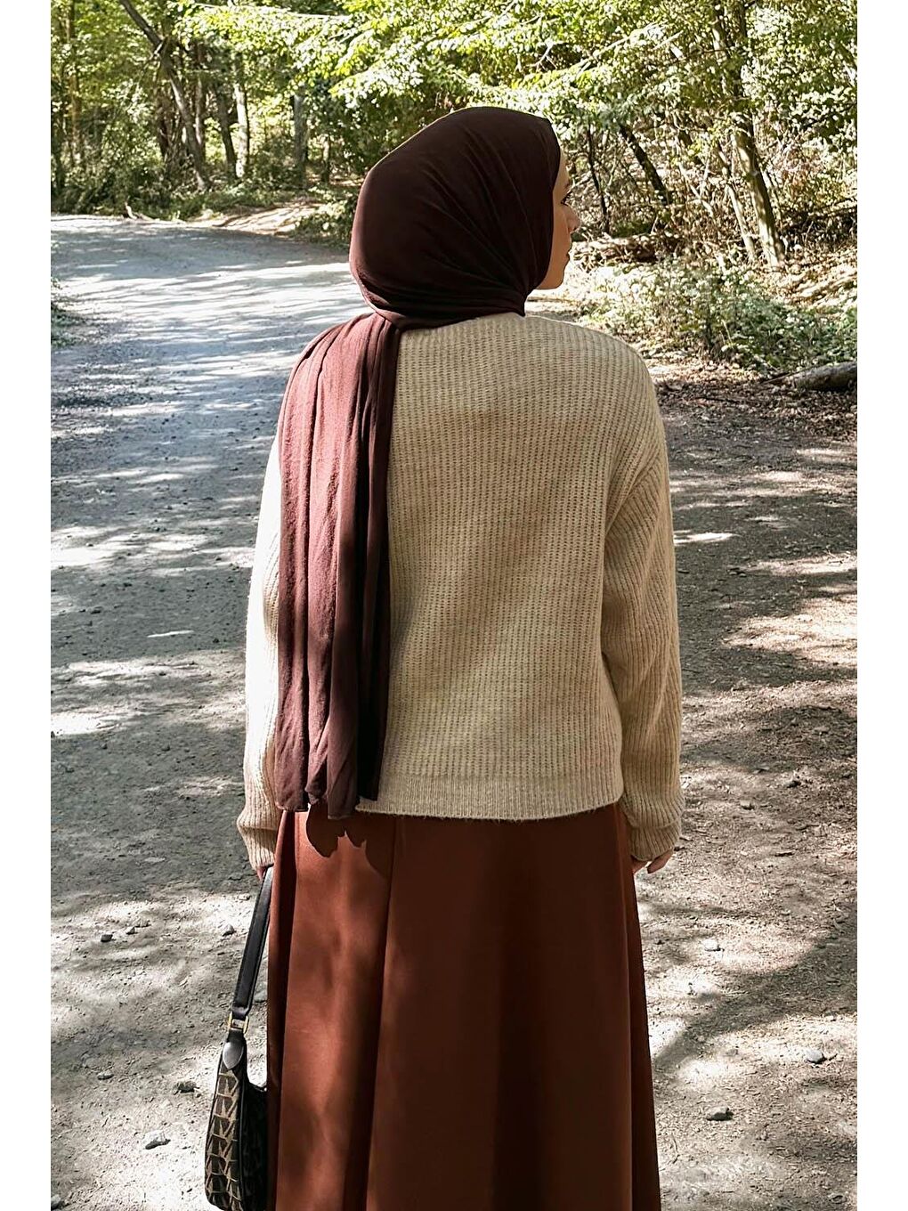 Crop V Yaka Hırka Bej-3