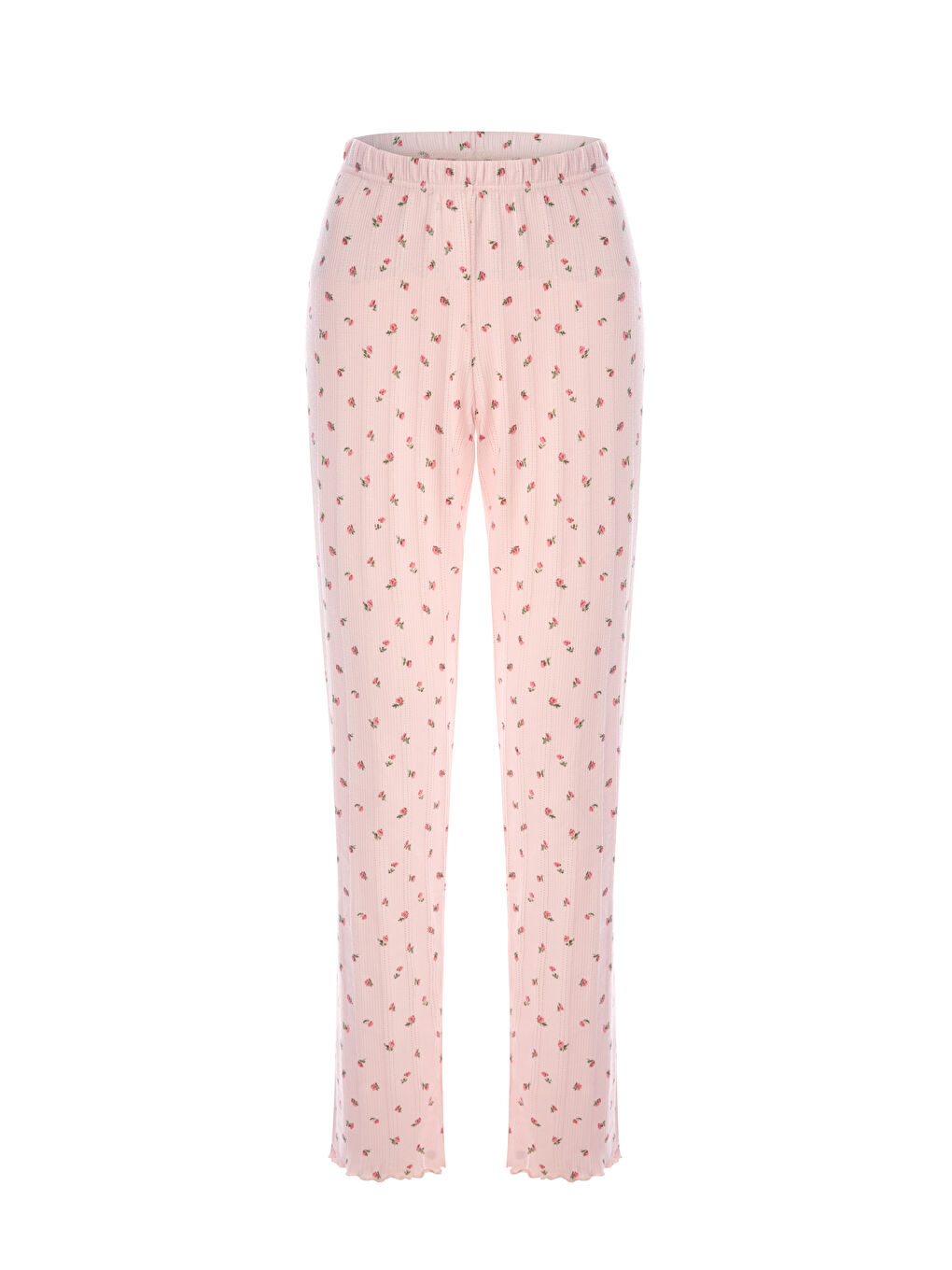 Pembe Kadın Kısa Kollu Fiyonklu Fitilli Pijama Takımı-2