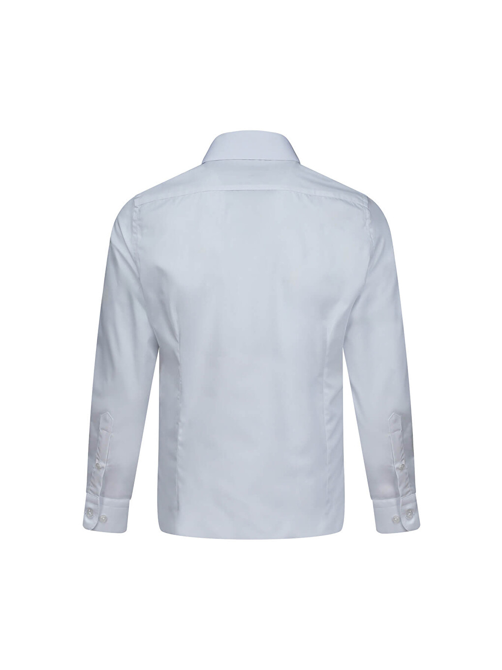 Beyaz Slim Fit Slim Yaka Pamuklu Uzun Kollu Gömlek-1