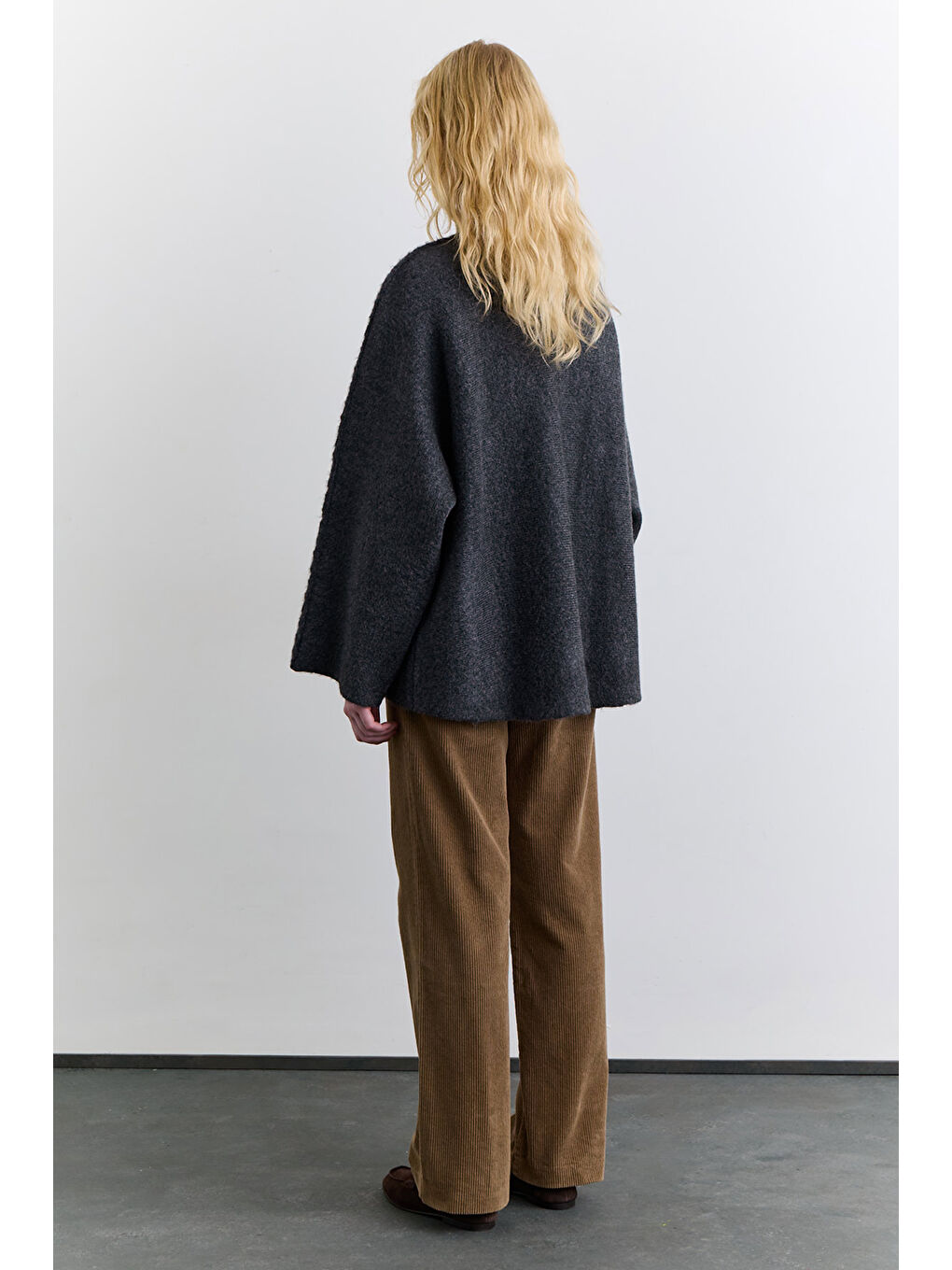 Norway Düğmeli Triko Hırka Antrasit-1