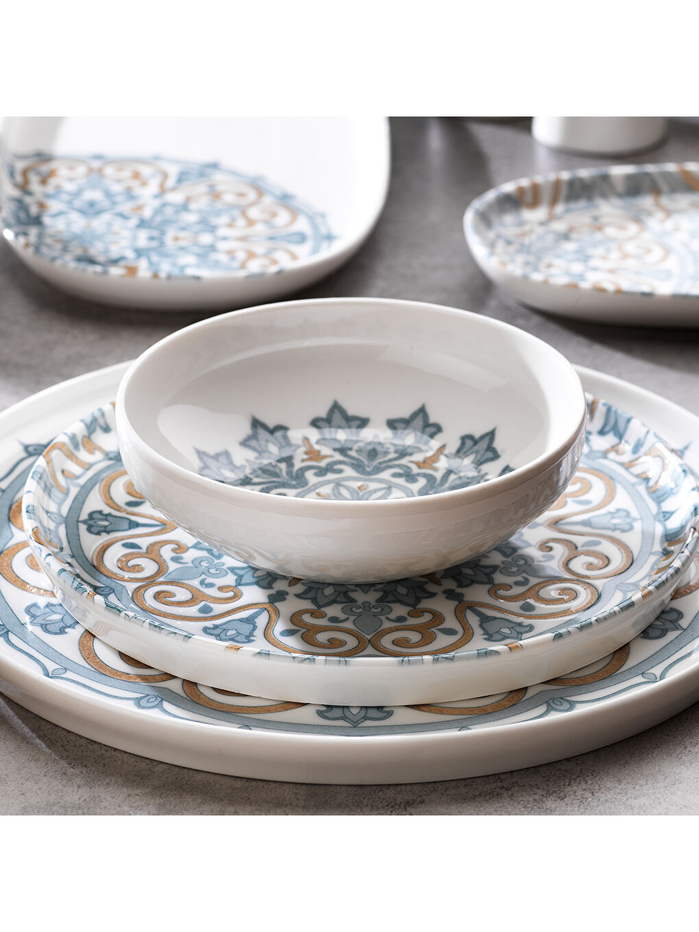 Lilya Yemek Takımı 55 Parça-Mavi-1