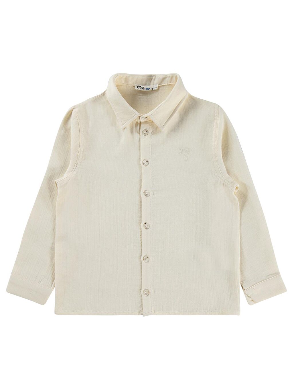 Boys Uzun Kol Basic 10-13 Yaş Gömlek - Bej 12-13 Yaş