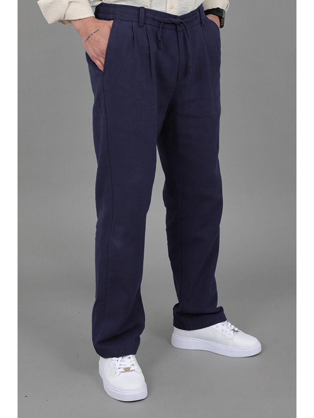 Lacivert Örme Baggy Jogger Pantolon ÖSR 3055_0444-1