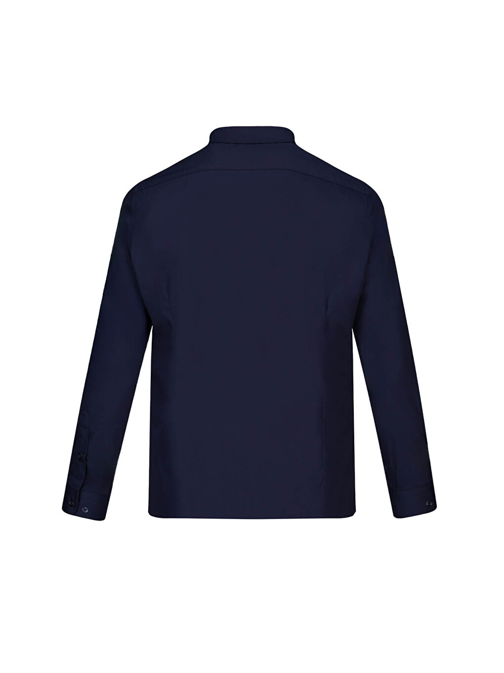 Lacivert Slim Fit Slim Yaka Pamuklu Uzun Kollu Gömlek-4