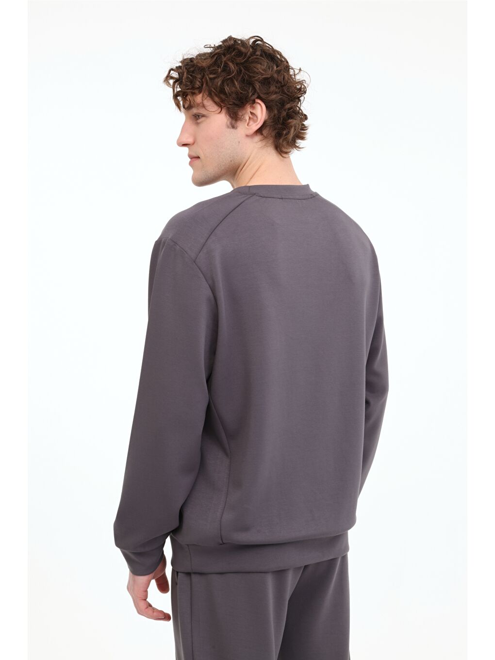 Gri MB MOD 16MZ-303 5FX Antrasit Erkek Sweatshirt-1