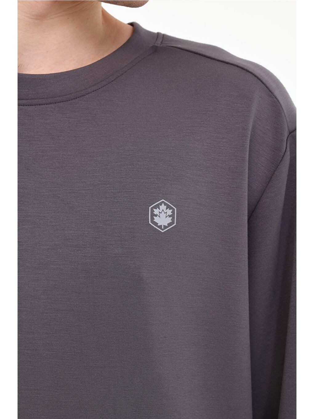 Gri MB MOD 16MZ-303 5FX Antrasit Erkek Sweatshirt-3