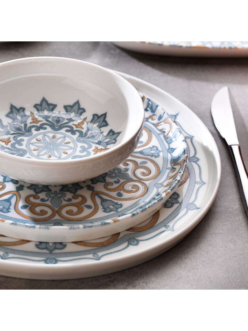 Lilya Yemek Takımı 55 Parça-Mavi-2