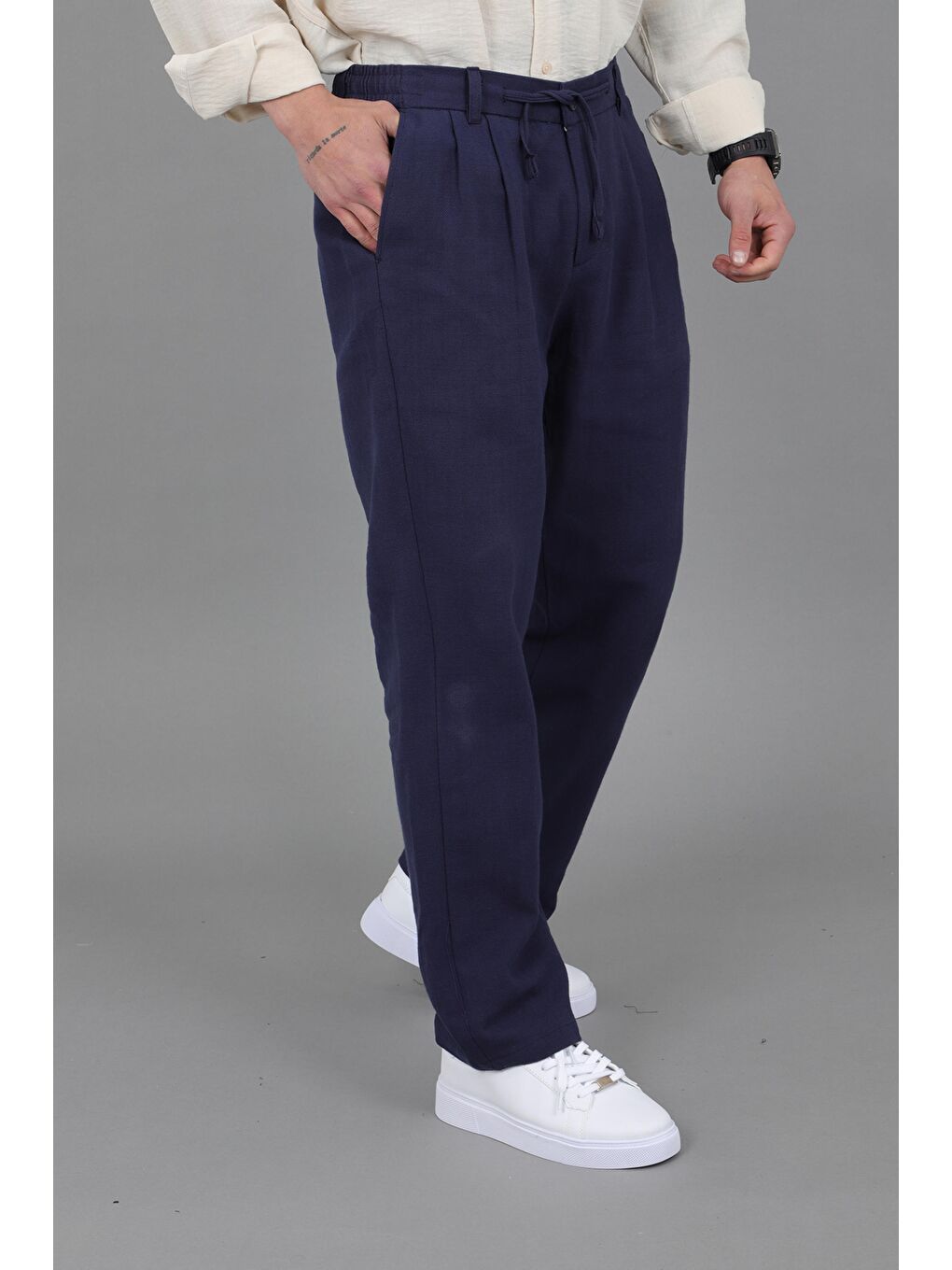 Lacivert Örme Baggy Jogger Pantolon ÖSR 3055_0444-3