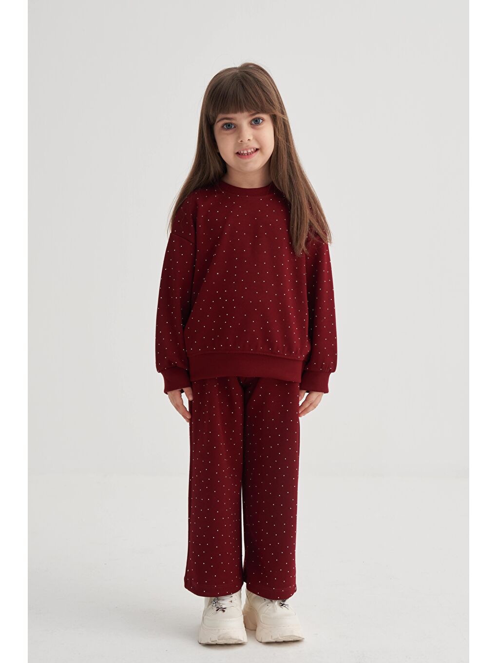 Komple Taşlı Modal Takım 3-8 Yaş Kırmızı