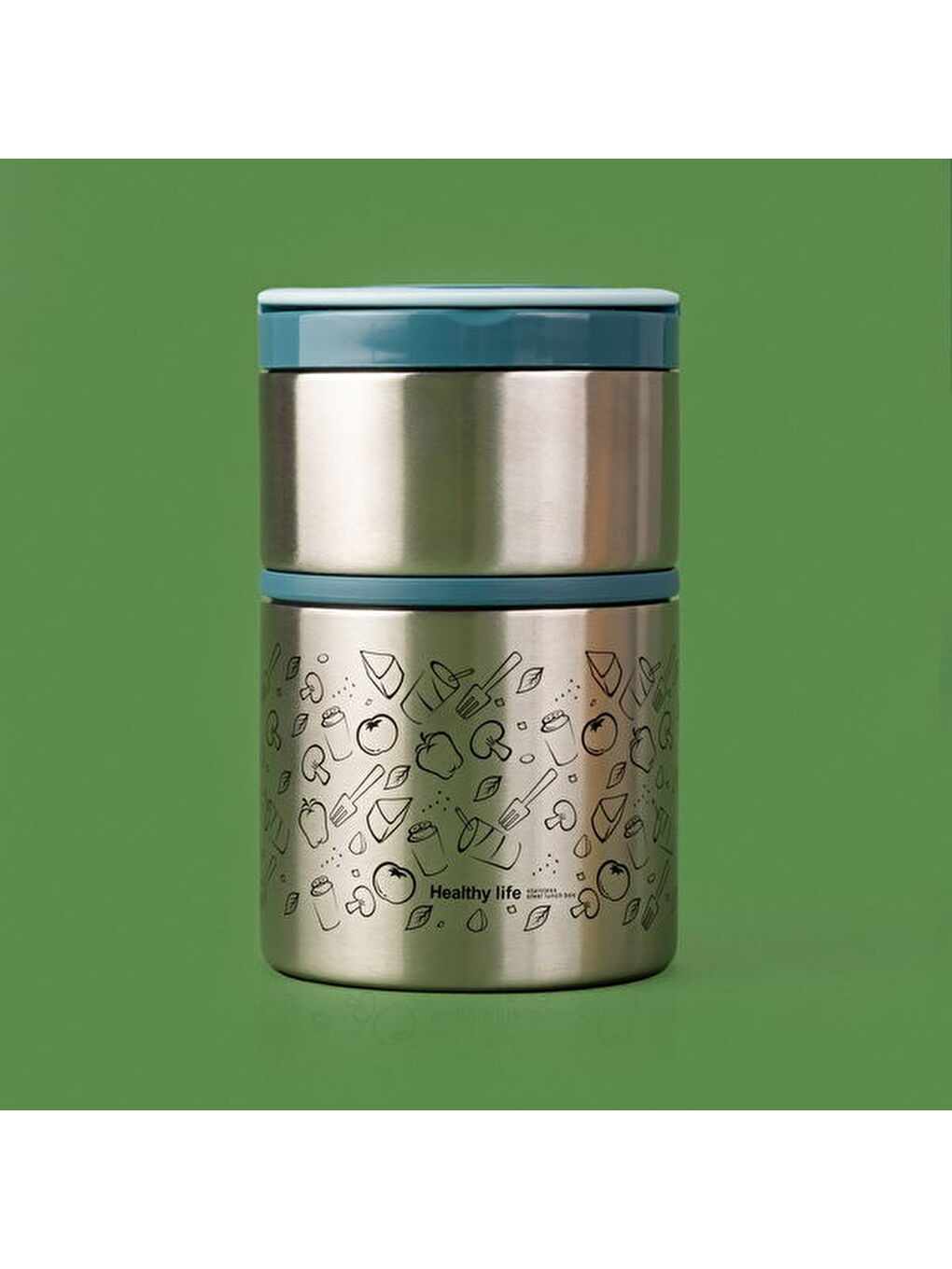 Gri Tantioni 2 Katlı Yemek Termosu - 930 ml